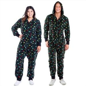 Tipsy Elves Black Holiday Lights Unisex Pajama